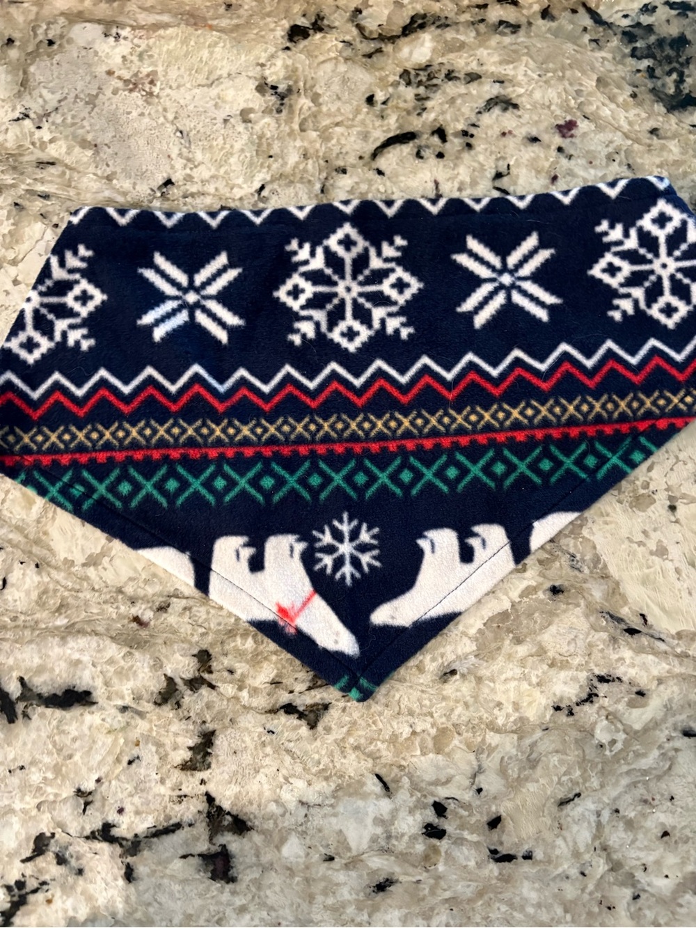 Winter Polar Bear Bandana - Navy Snowflake Print
